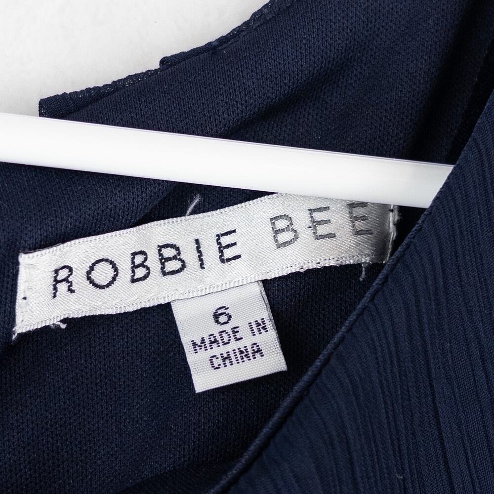 Robbie Bee Dress Size 6 Navy Blue Tank Sleeveless Midi Sundress Comfort Whimsy - Picture 5 of 10